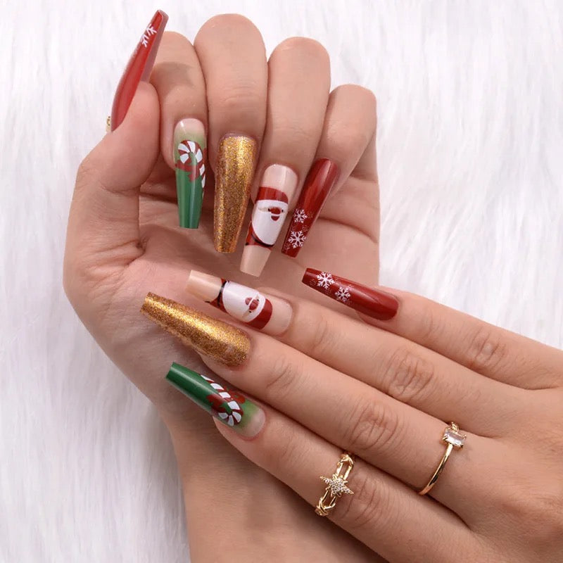 Christmas Multi Design Press On Nails