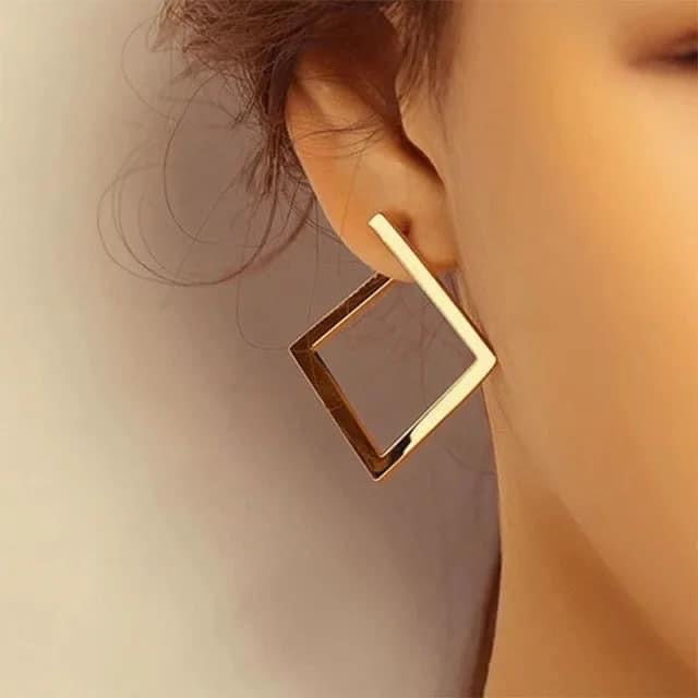 Gold Square Hoop Earrings