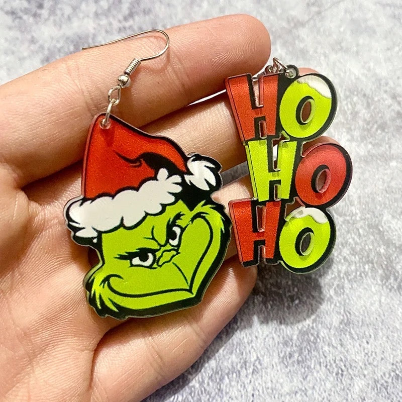 Grinch Ho Ho Ho Earrings