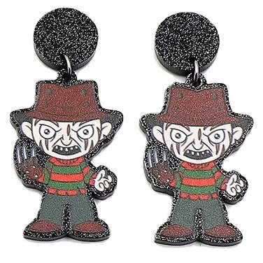 Freddy Krueger Spooky Earrings