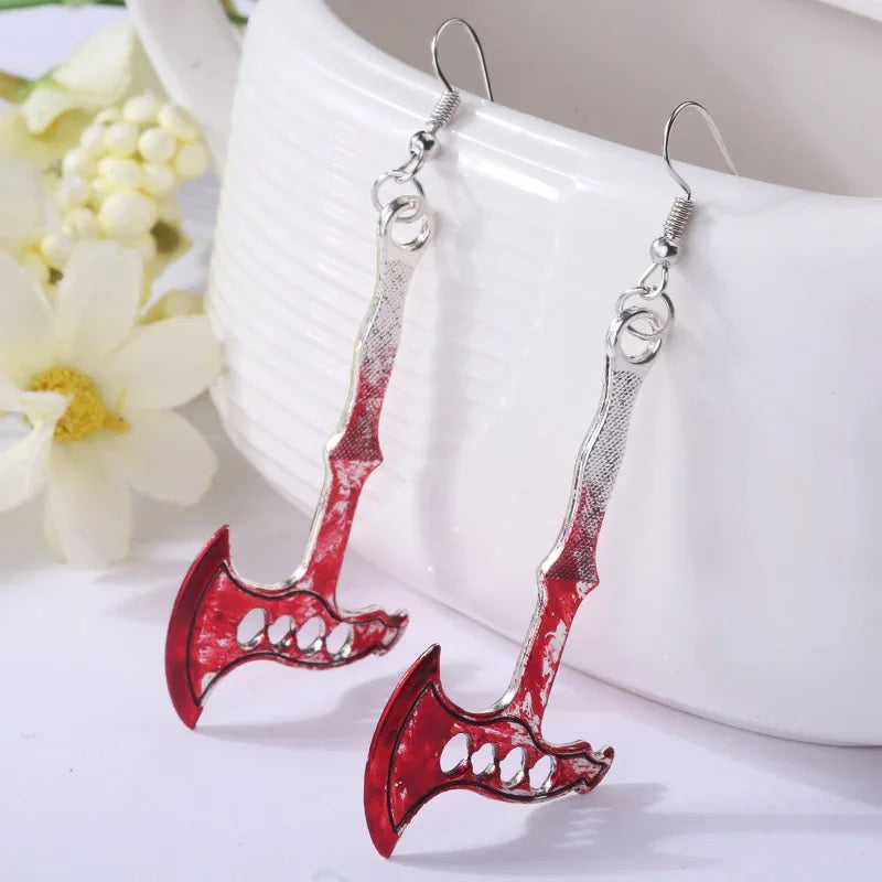 Bloody Axe Spooky Earrings