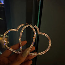 Load image into Gallery viewer, Rhinestone Heart Earrings
