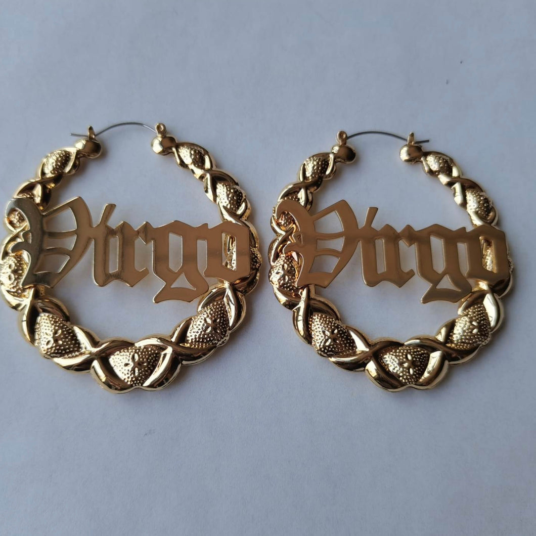 Virgo Gold Hoop Earrings