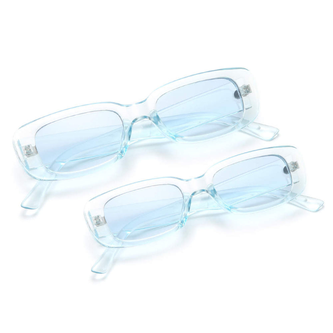 Light Blue Rectangle Shaped Mommy & Me Glasses