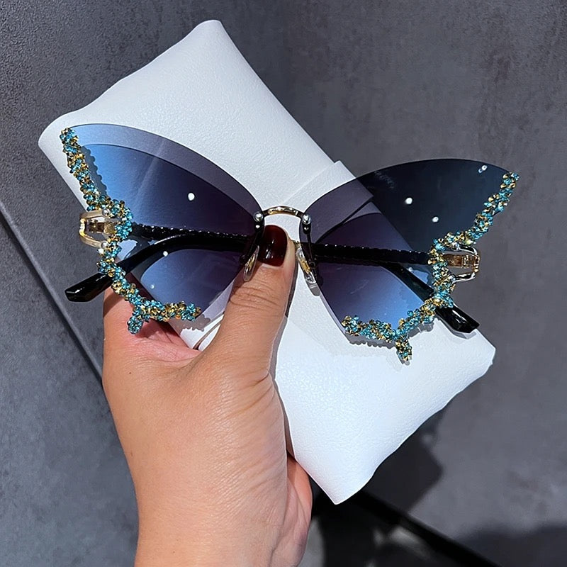 Blue Butterfly Glasses