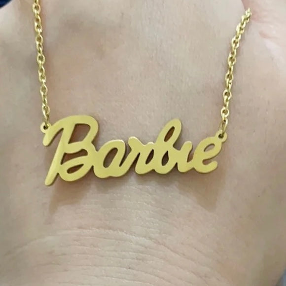 Gold Barbie Name Necklace