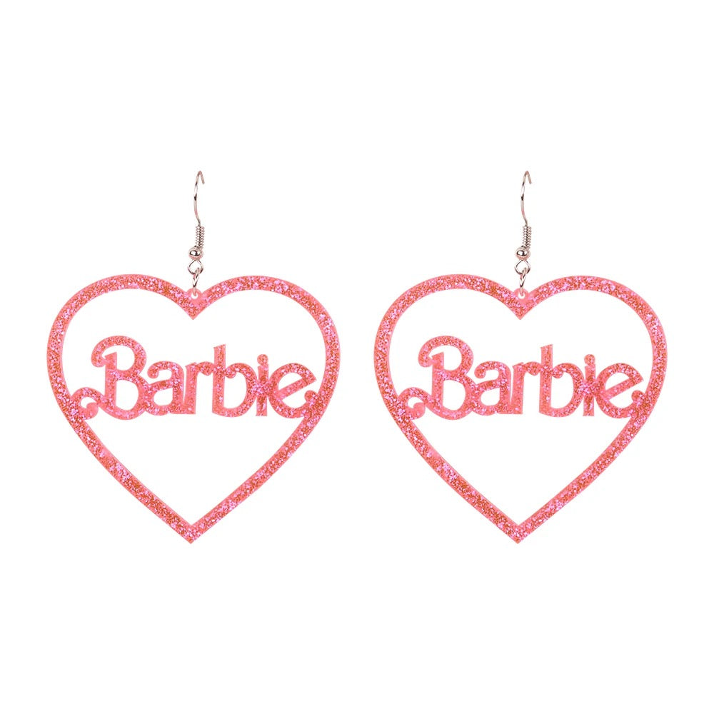 Pink Barbie Hoop Earrings