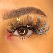 Load image into Gallery viewer, Black &amp; Silver Butterfly Lashes (Longer)
