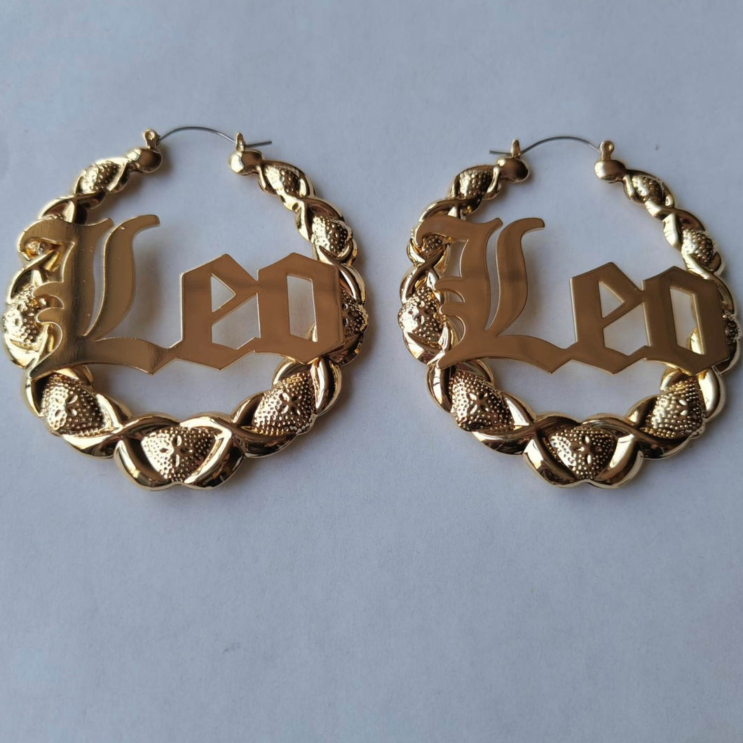 Leo Gold Hoop Earrings