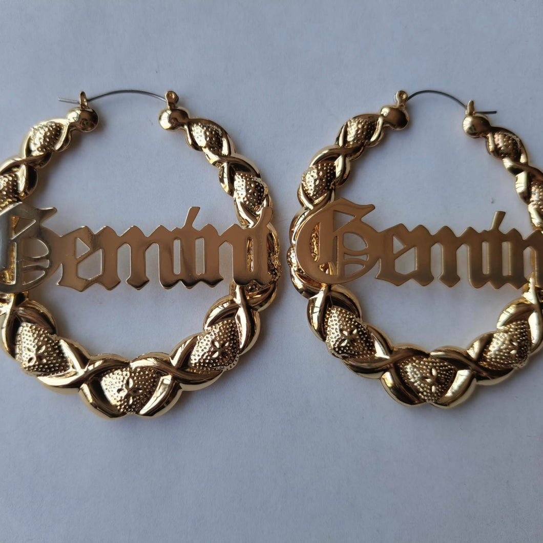 Gemini Gold Hoop Earrings