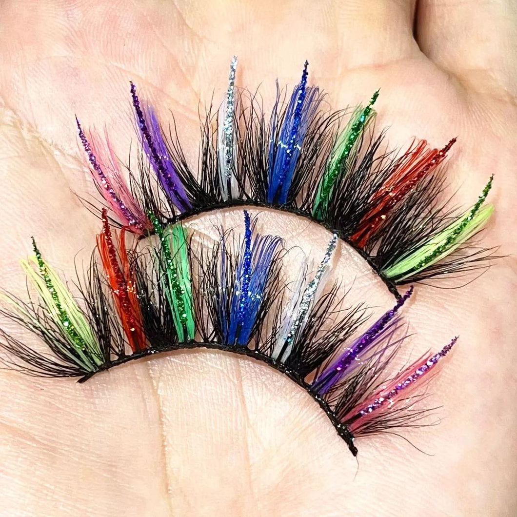 Rainbow/Pride Glitter Lashes