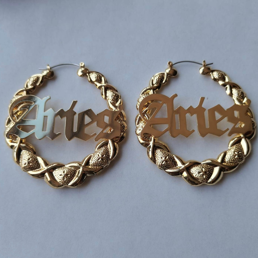 Aries Gold Hoop Earrings