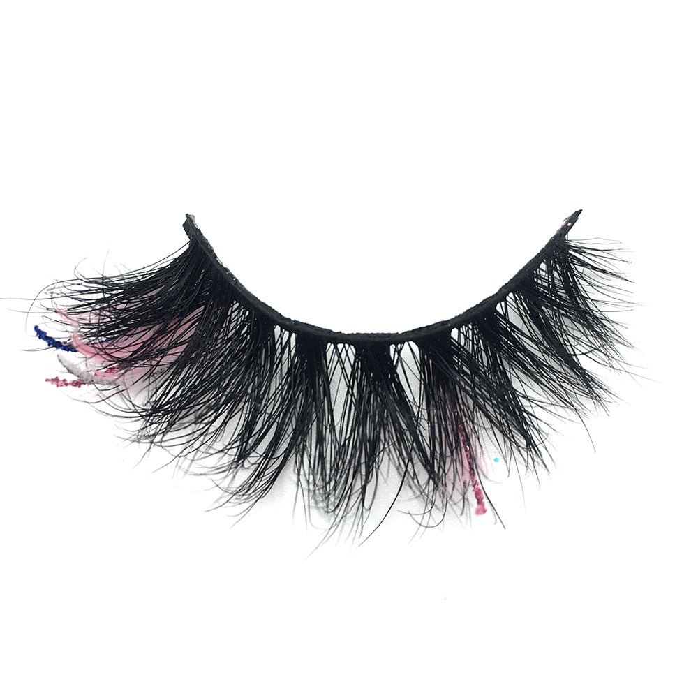 Pink/Blue/Silver Glitter Lashes