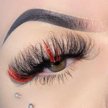 Load image into Gallery viewer, Red Glitter Lashes Style #2
