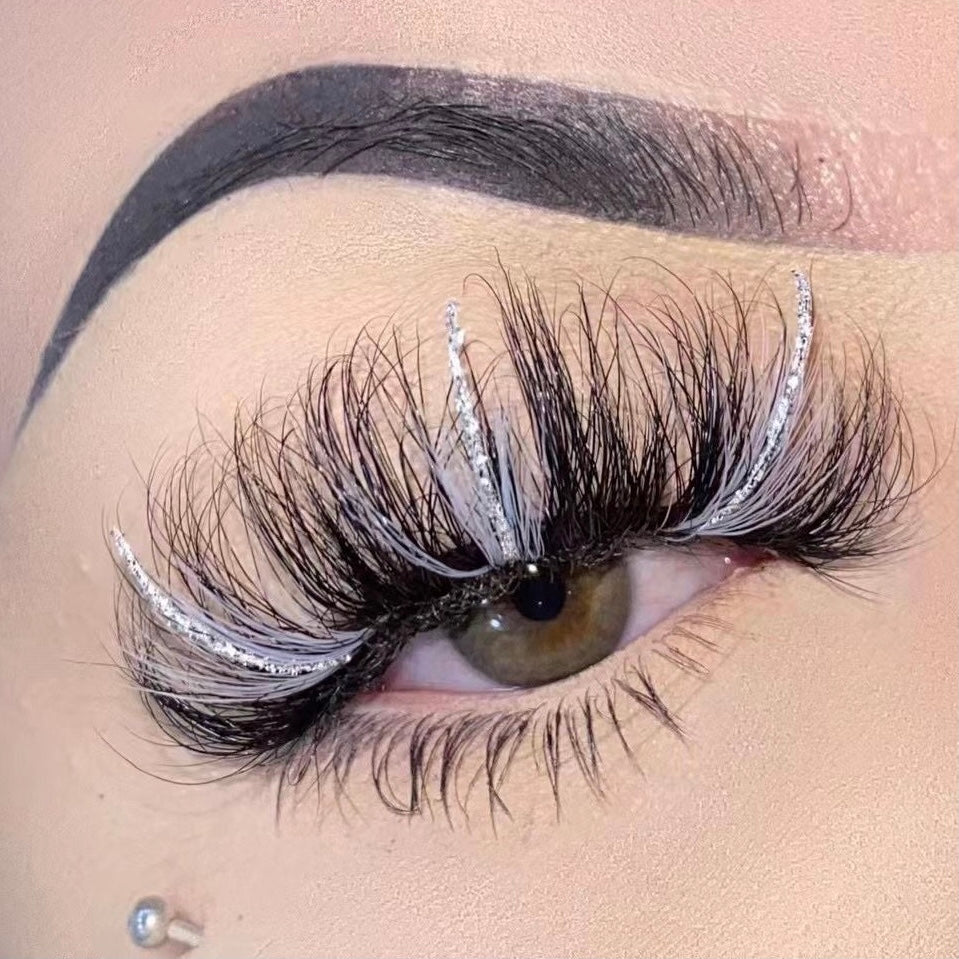 White/Silver Glitter Fabulash Lashes #1